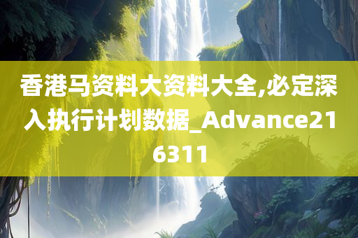 香港马资料大资料大全,必定深入执行计划数据_Advance216311