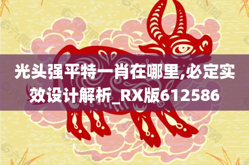 光头强平特一肖在哪里,必定实效设计解析_RX版612586