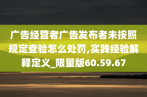 广告经营者广告发布者未按照规定查验怎么处罚,实践经验解释定义_限量版60.59.67