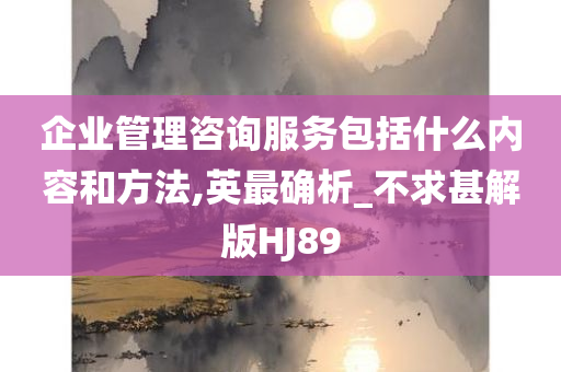 企业管理咨询服务包括什么内容和方法,英最确析_不求甚解版HJ89