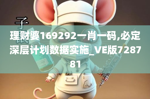 理财婆169292一肖一码,必定深层计划数据实施_VE版728781