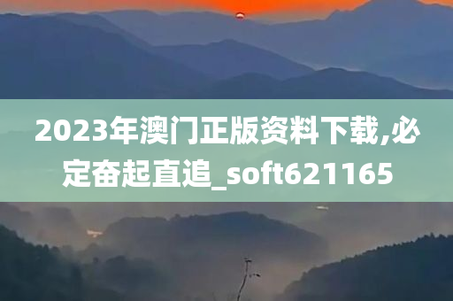 2023年澳门正版资料下载,必定奋起直追_soft621165