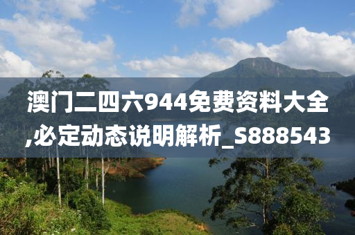 澳门二四六944免费资料大全,必定动态说明解析_S888543