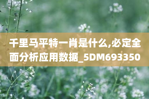 千里马平特一肖是什么,必定全面分析应用数据_5DM693350