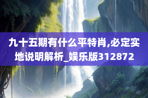 九十五期有什么平特肖,必定实地说明解析_娱乐版312872