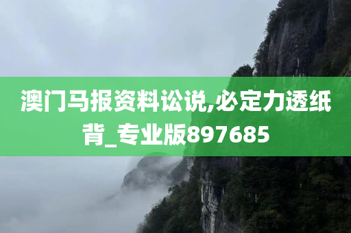 澳门马报资料讼说,必定力透纸背_专业版897685