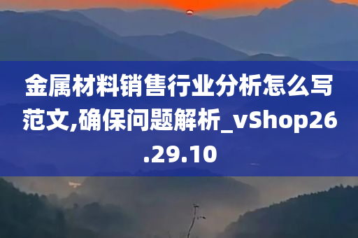 金属材料销售行业分析怎么写范文,确保问题解析_vShop26.29.10