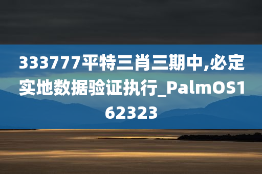 333777平特三肖三期中,必定实地数据验证执行_PalmOS162323