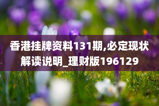 香港挂牌资料131期,必定现状解读说明_理财版196129