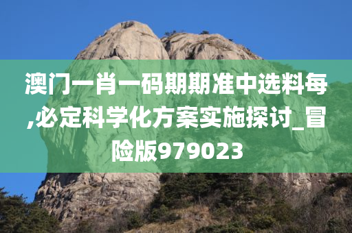 澳门一肖一码期期准中选料每,必定科学化方案实施探讨_冒险版979023