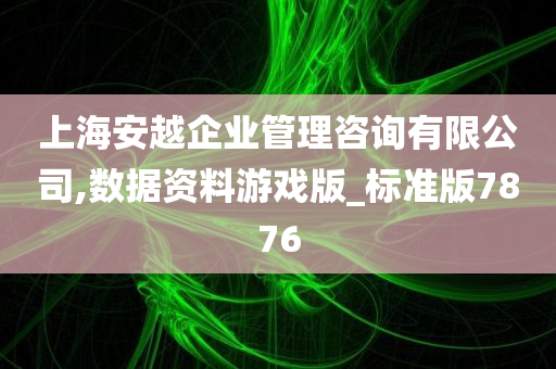 上海安越企业管理咨询有限公司,数据资料游戏版_标准版7876