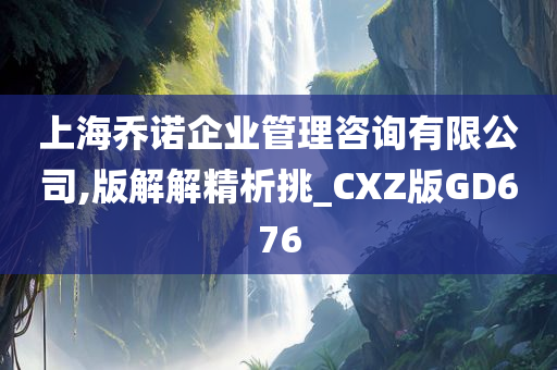 上海乔诺企业管理咨询有限公司,版解解精析挑_CXZ版GD676