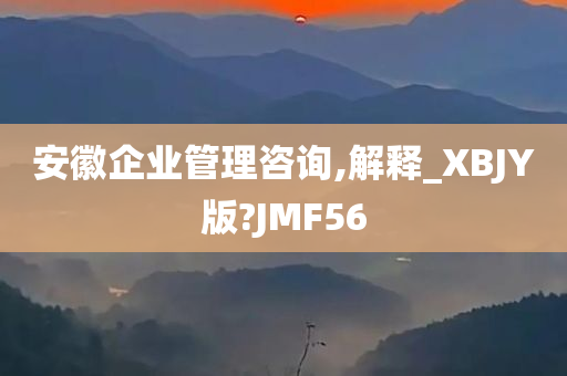 安徽企业管理咨询,解释_XBJY版?JMF56