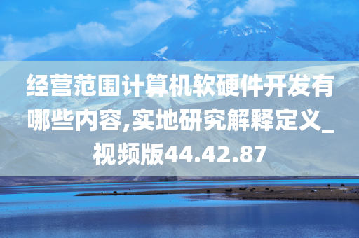 经营范围计算机软硬件开发有哪些内容,实地研究解释定义_视频版44.42.87