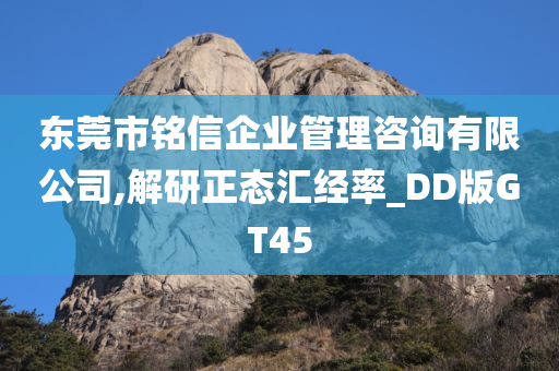 东莞市铭信企业管理咨询有限公司,解研正态汇经率_DD版GT45