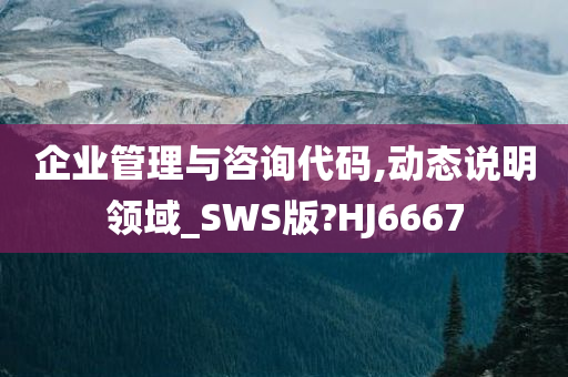 企业管理与咨询代码,动态说明领域_SWS版?HJ6667