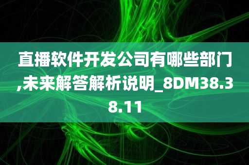 直播软件开发公司有哪些部门,未来解答解析说明_8DM38.38.11