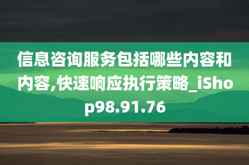 信息咨询服务包括哪些内容和内容,快速响应执行策略_iShop98.91.76