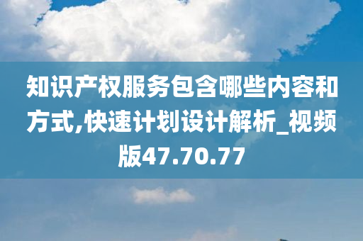 知识产权服务包含哪些内容和方式,快速计划设计解析_视频版47.70.77