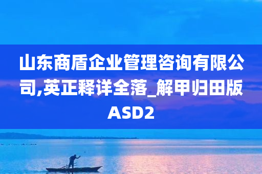 山东商盾企业管理咨询有限公司,英正释详全落_解甲归田版ASD2