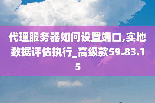 代理服务器如何设置端口,实地数据评估执行_高级款59.83.15