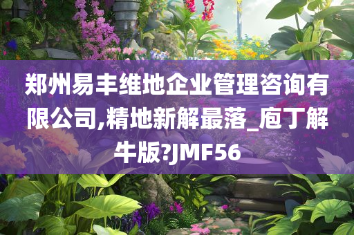 郑州易丰维地企业管理咨询有限公司,精地新解最落_庖丁解牛版?JMF56