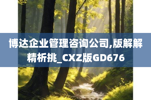 博达企业管理咨询公司,版解解精析挑_CXZ版GD676