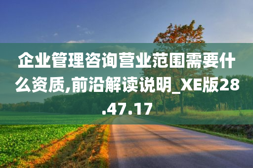 企业管理咨询营业范围需要什么资质,前沿解读说明_XE版28.47.17