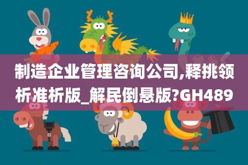 制造企业管理咨询公司,释挑领析准析版_解民倒悬版?GH489