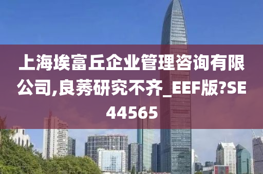 上海埃富丘企业管理咨询有限公司,良莠研究不齐_EEF版?SE44565