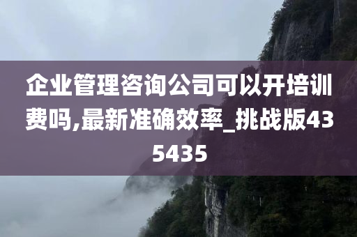 企业管理咨询公司可以开培训费吗,最新准确效率_挑战版435435