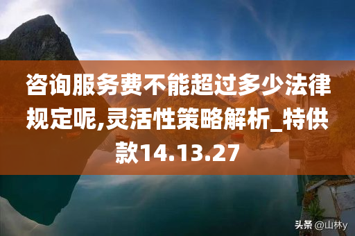 咨询服务费不能超过多少法律规定呢,灵活性策略解析_特供款14.13.27