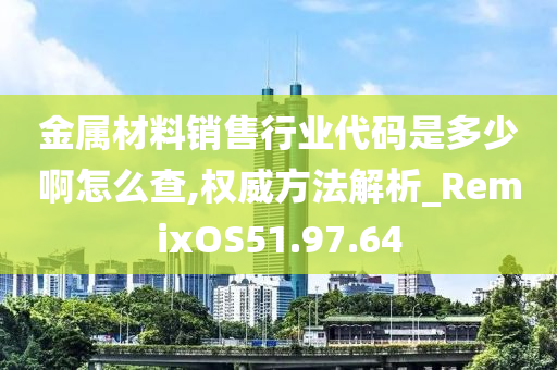 金属材料销售行业代码是多少啊怎么查,权威方法解析_RemixOS51.97.64