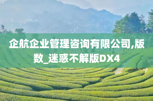 企航企业管理咨询有限公司,版数_迷惑不解版DX4