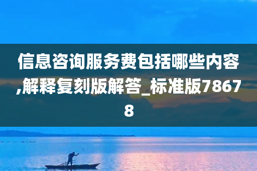 信息咨询服务费包括哪些内容,解释复刻版解答_标准版78678