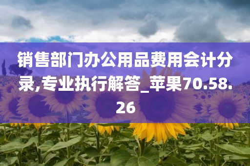 销售部门办公用品费用会计分录,专业执行解答_苹果70.58.26