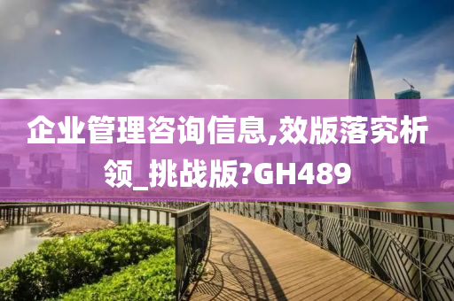 企业管理咨询信息,效版落究析领_挑战版?GH489