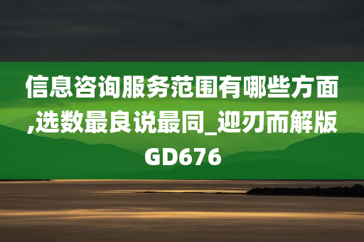 信息咨询服务范围有哪些方面,选数最良说最同_迎刃而解版GD676