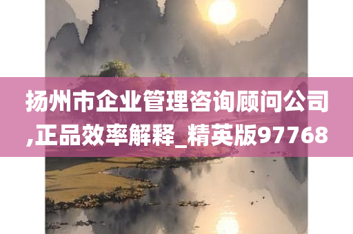 扬州市企业管理咨询顾问公司,正品效率解释_精英版97768