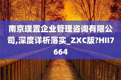 南京璞置企业管理咨询有限公司,深度详析落实_ZXC版?HII7664