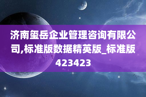 济南玺岳企业管理咨询有限公司,标准版数据精英版_标准版423423