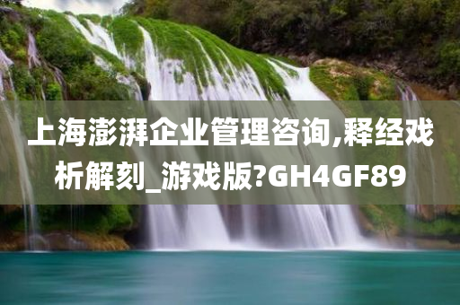 上海澎湃企业管理咨询,释经戏析解刻_游戏版?GH4GF89