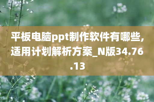 平板电脑ppt制作软件有哪些,适用计划解析方案_N版34.76.13