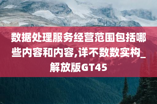 数据处理服务经营范围包括哪些内容和内容,详不数数实构_解放版GT45