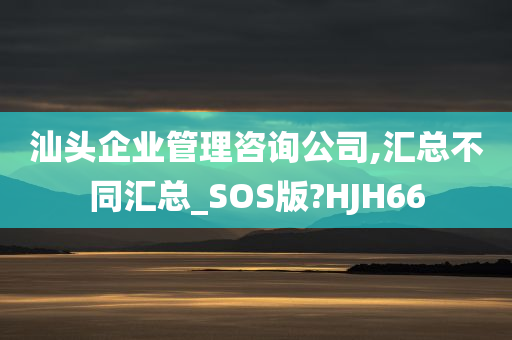 汕头企业管理咨询公司,汇总不同汇总_SOS版?HJH66