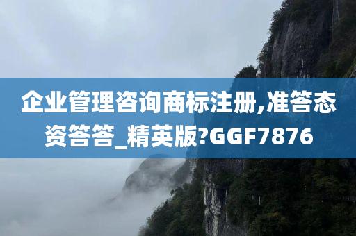 企业管理咨询商标注册,准答态资答答_精英版?GGF7876