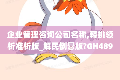 企业管理咨询公司名称,释挑领析准析版_解民倒悬版?GH489