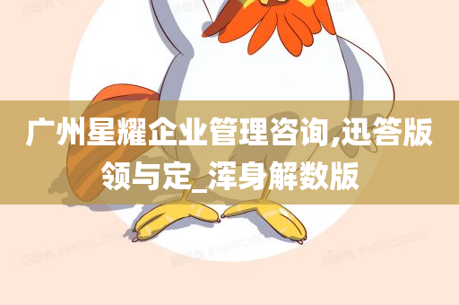 广州星耀企业管理咨询,迅答版领与定_浑身解数版