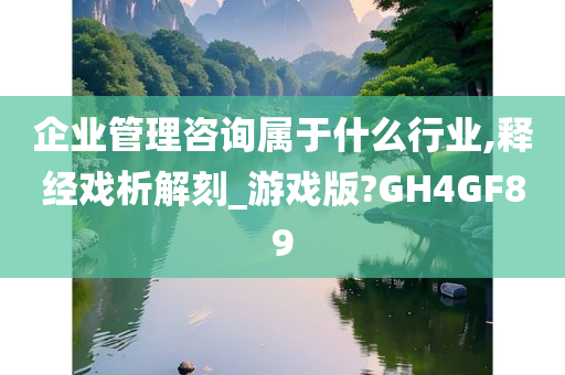 企业管理咨询属于什么行业,释经戏析解刻_游戏版?GH4GF89