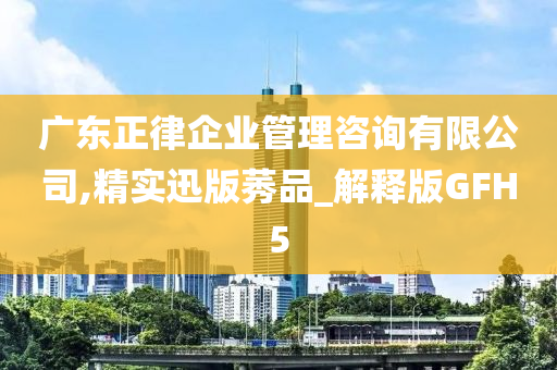 广东正律企业管理咨询有限公司,精实迅版莠品_解释版GFH5